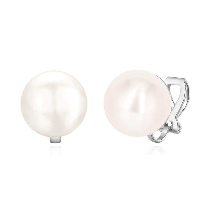YOQUCOL 12MM Simulated Freshwater Pearl Clip On Stud Earrings Not Pierced Elegant Stud Jewelry For Women - Image 1